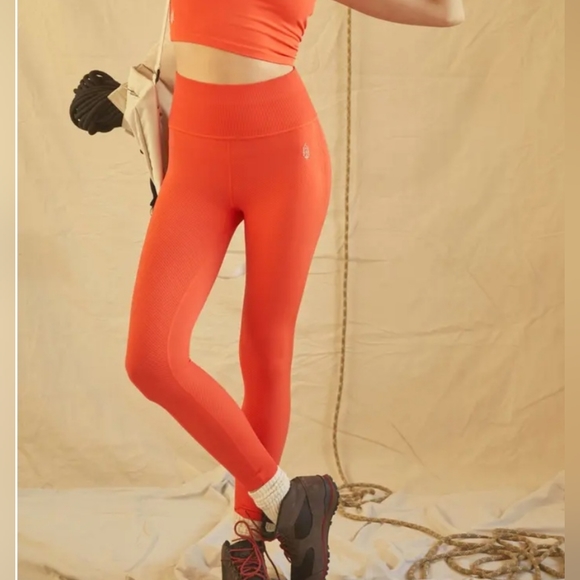 FP Movement Free Throw High Waist Ribbed Leggings M/L Ripe Persimmon NWOT FP058 - Picture 7 of 9